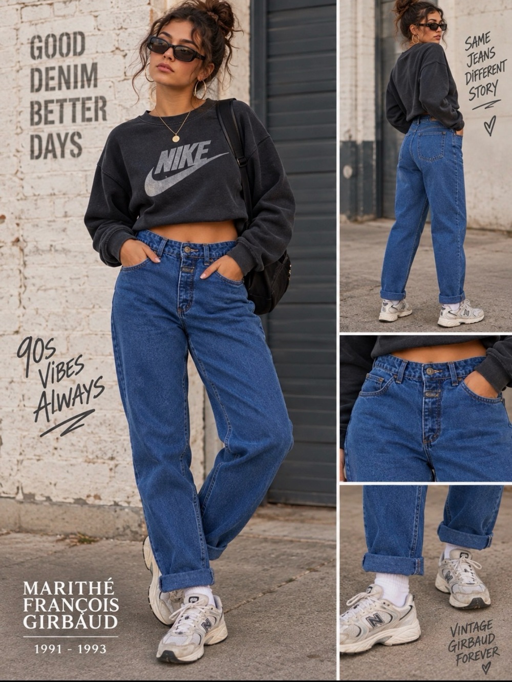 Marithe Francois Girbaud Vintage High-Rise Boyfriend Jeans - Blue